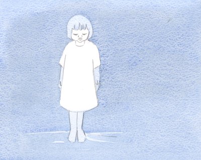 Han viste meg hvordan jeg er som et barn i dåpskåpe, etter sorg og tilgivelse, bot og oppreisning., 2000 (w/c på papir) av Elizabeth Wang