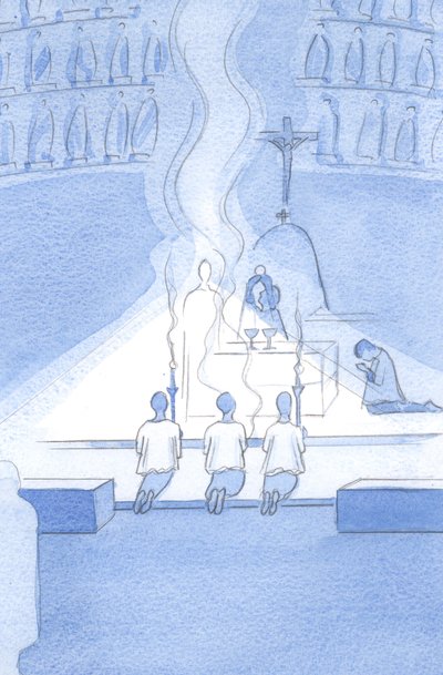 Hvor glad er Kristus over å bli møtt med høytidelig og inderlig ærbødighet: passende for hans guddommelighet., 2001 (w/c på papir) av Elizabeth Wang