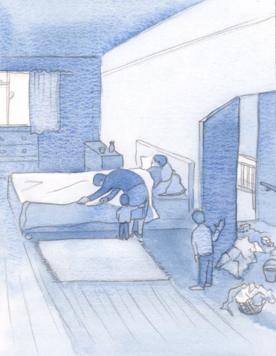Jeg husker at jeg stjal viljen min og livnærte meg av Kristus for å overleve, for å kunne utføre mine daglige plikter, 2000 (w/c på papir) av Elizabeth Wang