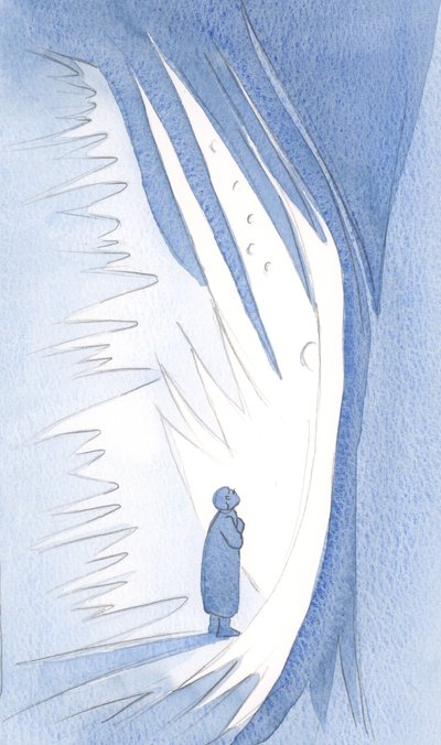 Jeg så at vi må ære ikke bare de hellige englene, men alle de lyse sjelene som de vokter, 2000 (w/c på papir) av Elizabeth Wang