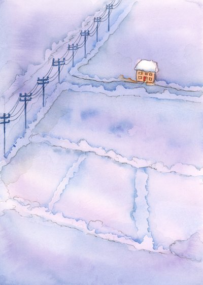 I Guds øyne er vårt land ofte som et øde landskap med bare få steder hvor barn virkelig er verdsatt, 2003 (w/c på papir) av Elizabeth Wang