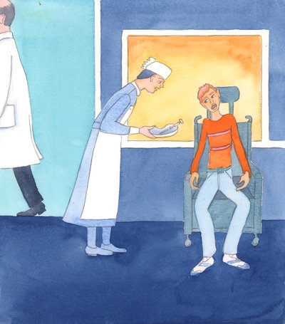 Det er imot Guds vilje at folk med vilje dreper syke personer, eller hjelper dem med å begå selvmord, 2005 (akvarell på papir) av Elizabeth Wang