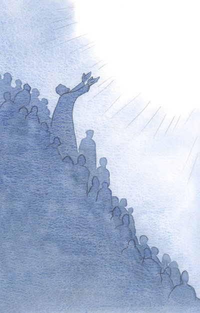 Det er gjennom Jesus, som går i forbønn for oss ved den hellige messe, at vår bønn stiger til Faderen, i Ånden, 2000 (w/c på papir) av Elizabeth Wang