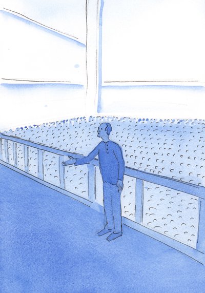 Akkurat som en fabrikkarbeider taler godt for sine medarbeidere, slik går Kristus, som er sant menneske, effektivt i forbønn for oss, Hans slektninger, 2002 (w/c på papir) av Elizabeth Wang