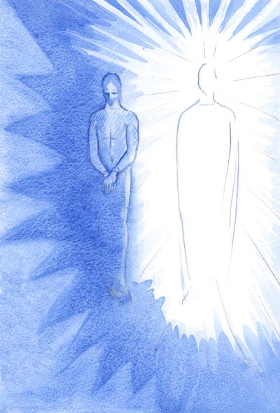 Husk to ting om Kristus; i sitt legeme led og døde han for deg; Oppstått og levende nå, Han lengter etter å veilede og mate deg, 2001 (w/c på papir) av Elizabeth Wang
