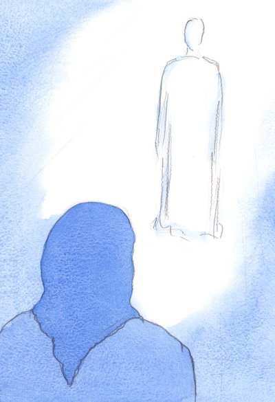 Lys og nåde kan strømme overdådig over min sjel, fra Kristus, når jeg har kjempet mot fristelser, 2002 (w/c på papir) av Elizabeth Wang