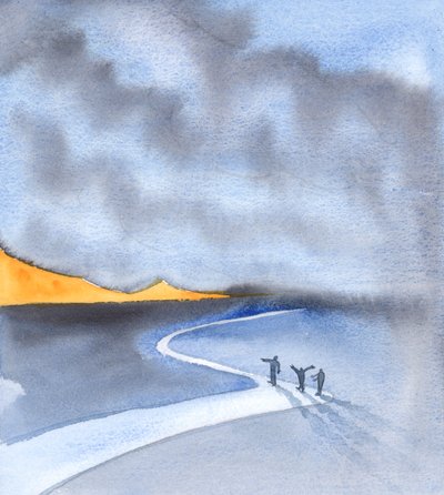 For lenge siden, før Kristus kom til jorden, lette folk etter tegn og undere, og lengtet etter bevis på Guds eksistens, eller på hans natur og hans ønsker, 2005 (akvarell på papir) av Elizabeth Wang