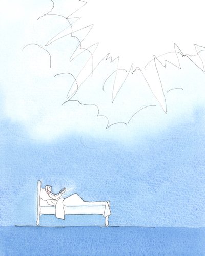 Ingen syk person skal tro at han er «ubrukelig», 2005 (akvarell på papir) av Elizabeth Wang