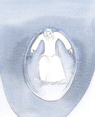 En gang, i nattverden, så jeg at Kristus hadde svart meg og fylt hele min sjel med sin kjærlighet, 2000 (w/c på papir) av Elizabeth Wang