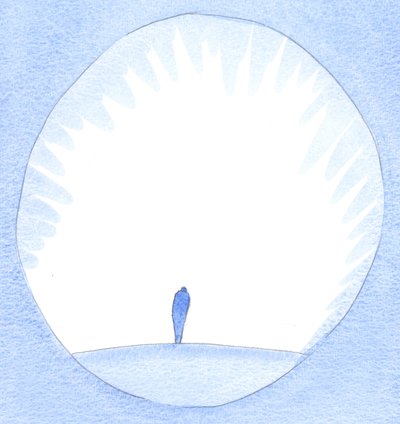 En som ber til Gud mens han er i en tilstand av nåde blir renset av hvert øyeblikk av tilbedelse, 2002 (w/c på papir) av Elizabeth Wang