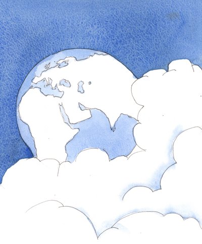 Only in Heaven is everybody perfect, 2004 (w/c på papir) av Elizabeth Wang