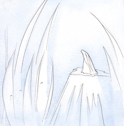 Vår velsignede frue gir all ære og tilbedelse til Gud, som enhver skapning burde., 2001 (w/c på papir) av Elizabeth Wang