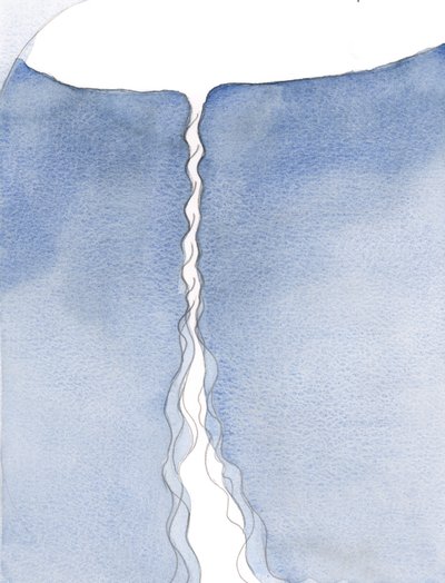 Vår ene bønn-i-Kristus stiger opp så langt som til himmelen; det er som en navlestreng av himmelsk liv og nåde., 2001 (w/c på papir) av Elizabeth Wang