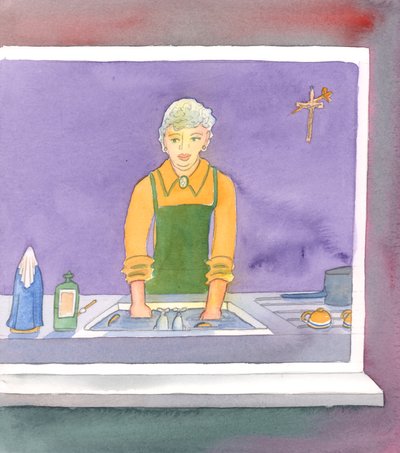 Herren vil at vi skal holde liv i himmelens håp, 2004 (w/c på papir) av Elizabeth Wang