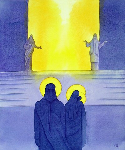 The Presentation in the Temple, 2001 (w/c på papir) av Elizabeth Wang