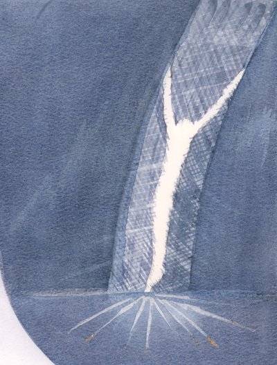 Jesu offer har skapt en levende åpning gjennom forhenget til Det Aller Helligste, til Guds lys, slik at vi kan komme inn i Himmelen, 2000 (w/c på papir) av Elizabeth Wang