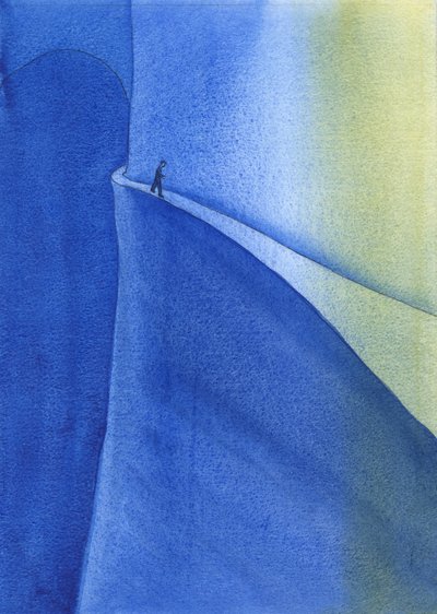 Troens reise fører til lys og glede, men vi må passe på å ikke falle inn i mørket gjennom uforsiktighet eller stolthet, 2004 (w/c på papir) av Elizabeth Wang