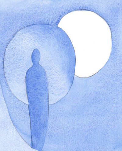 Det minste av stolthet eller selvrettferdighet hindrer Guds lys i å strømme inn i sjelen, like sikkert som når solen formørkes av månen, 2001 (w/c på papir) av Elizabeth Wang