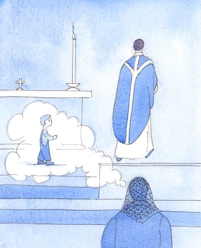 En prests mor bør anerkjenne sin rolle i utviklingen av hans kall, 2005 (akvarell på papir) av Elizabeth Wang