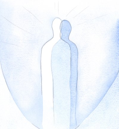 Den som virkelig elsker Kristus bør virkelig være lik ham: som et speilbilde av Kristus, for andre, som gjengir Kristi omsorg og bekymring., 2001 (w/c på papir) av Elizabeth Wang