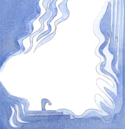 Gjennom Kristus når vi terskelen til Guds treenige herlighet, elsker og tilbeder ham i selvforglemmelse, 2000 (w/c på papir) av Elizabeth Wang