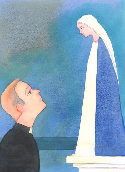 Sannelig, hver prest kan henvende seg til Vår Frue for å få hjelp, trygg på at hun har en spesiell interesse for hans håp, gleder, frykt og sorger, 2004 (w/c på papir) av Elizabeth Wang