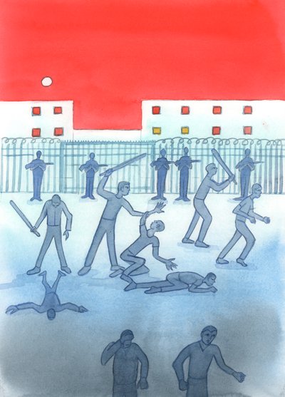 Urettferdige herskere er de som ikke klarer å beskytte de svake, vedta urettferdige lover, tolerere korrupsjon, nekter å gi opp luksus mens folket deres sulter, og stopper legitime protester., 2004 (w/c på papir) av Elizabeth Wang