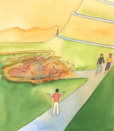 Vi svikter vår plikt hvis vi aldri advarer andre om konsekvensene av alvorlig synd og uærbødighet, 2003 (w/c på papir) av Elizabeth Wang