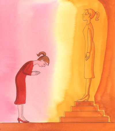 Vi «tilber» oss selv ved kun å oppfylle våre egne planer og ambisjoner, med liten tanke på Guds ønsker, 2005 (akvarell på papir) av Elizabeth Wang