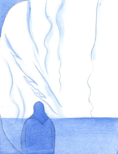 Da Kristus var til stede i det hellige sakramentet, stod helligdommen og min sjel i flammer av guddommelig ild og herlighet, 2002 (w/c på papir) av Elizabeth Wang