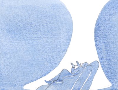 Enten jeg jobber, ber eller lå innhyllet i smerte, fant jeg ut at jeg var krøllet sammen i hans kjærlighet, 2000 (w/c på papir) av Elizabeth Wang