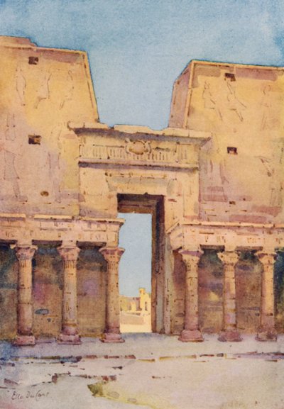 Edfu (farge litho) av Ella Du Cane
