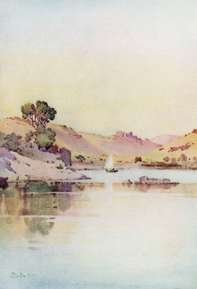 Klosteret St Simon, Assuan (farge litho) av Ella Du Cane