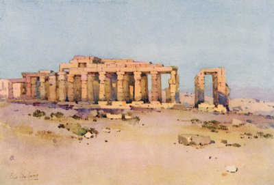 Ramesseum (farge litho) av Ella Du Cane
