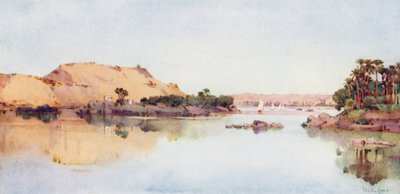 Sirdars øy og den arabiske sjeikens grav fra Elephantine (farge litho) av Ella Du Cane