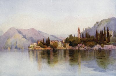 Varenna, Comosjøen (farge litho) av Ella Du Cane