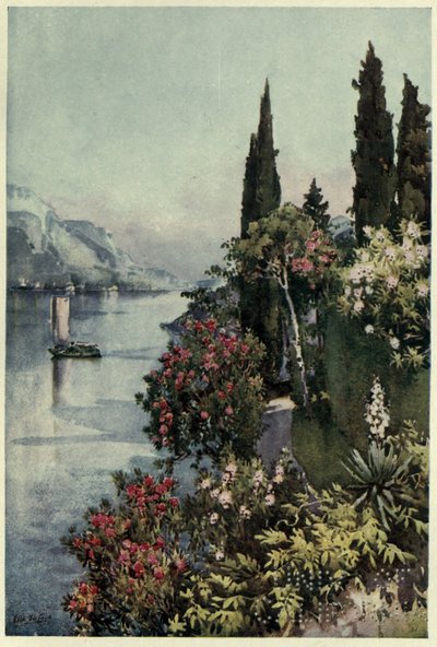 Villa Giulia, Comosjøen, illustrasjon fra 'The Italian Lakes' av Richard Bagot av Ella Du Cane
