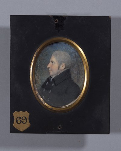 Profilportrett av en ukjent mann (akvarell på elfenben) av Ellen Sharples