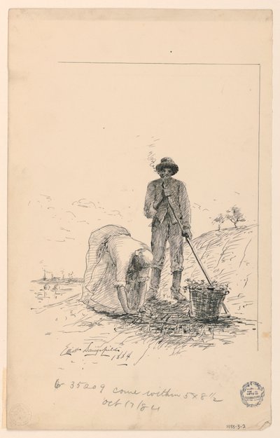 Mann og kvinne som arbeider ved en elv av Elliott Daingerfield