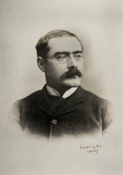 Porträt des englischen Schriftstellers Rudyard Kipling von Elliott & Fry Photography Studio