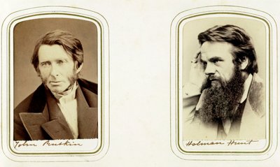 John Ruskin, engelsk kunstner, poet og kritiker, og William Holman Hunt, engelsk kunstner, 1865 av Elliott and Fry