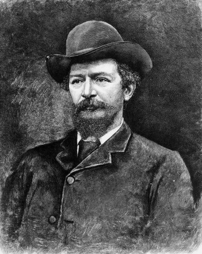Algernon Charles Swinburne, gravert fra et fotografi (gravering) (bw-foto) av Elliott und Fry Studio
