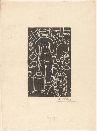 Bonde og bondekone av Else Berg (signed by artist)