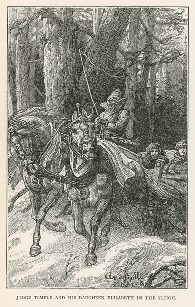 Dommer Temple og datteren Elizabeth i sleden (gravering) av Elviro Michael Andriolli