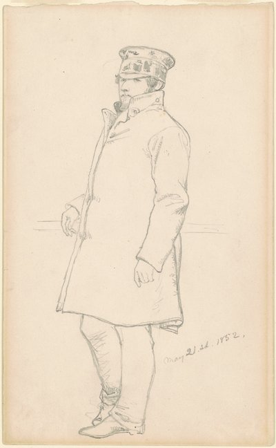 Mann i lue og frakk av Emanuel Gottlieb Leutze