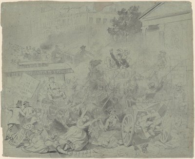 New York – Gatescene av Emanuel Gottlieb Leutze