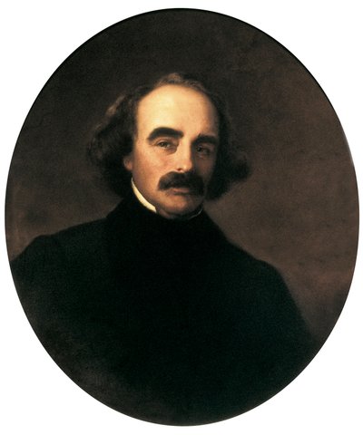 Portrett av den amerikanske forfatteren Nathaniel Hawthorne (1804-1864) Maleri av Emanuel Gottlieb Leutze (1816-1868) av Emanuel Gottlieb Leutze