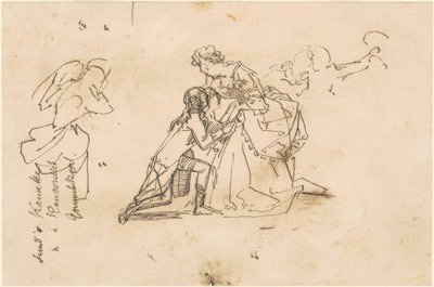 Studie for "The Return of King Friedrich II from Küstrin" av Emanuel Gottlieb Leutze