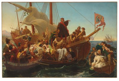 Columbus avgang fra Palos i 1492, 1855 av Emanuel Gottlieb Leutze