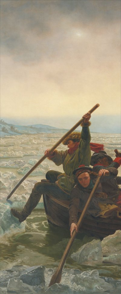 Washington krysser Delaware-elven, 25. desember 1776 av Emanuel Gottlieb Leutze